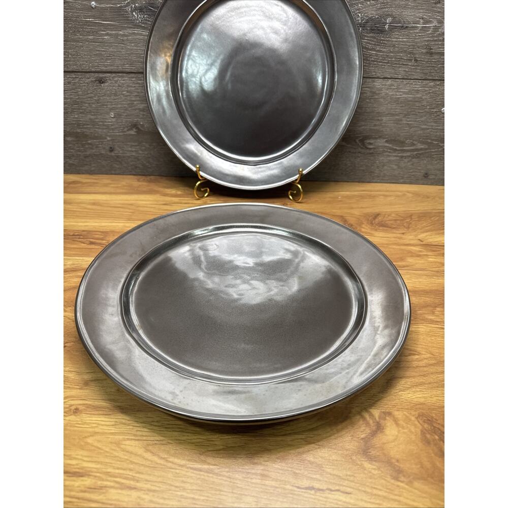 Juliska Pewter Stoneware Charger Plate 13.5”~Set Of 2